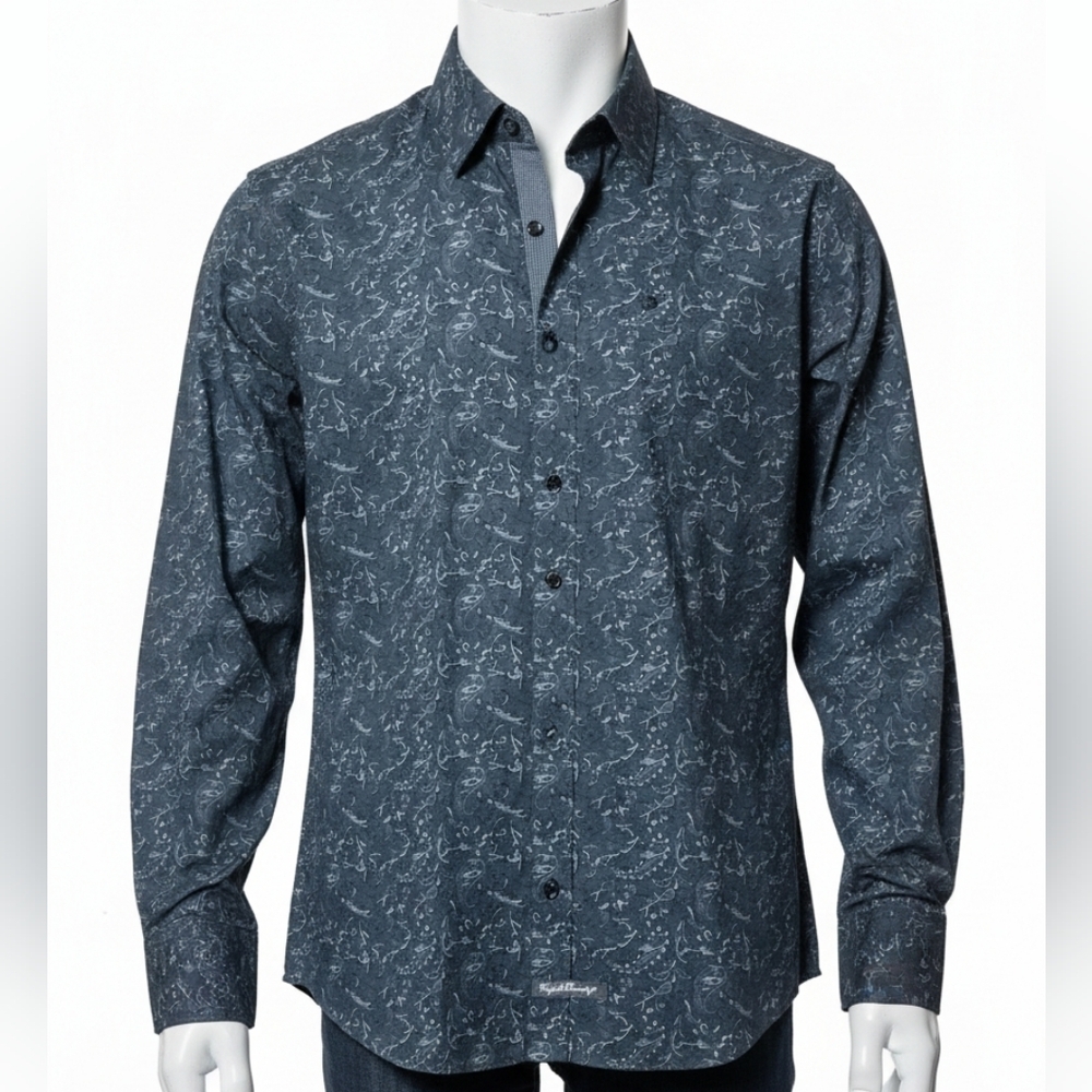English Laundry Charcoal Patterned Button Down Shirt